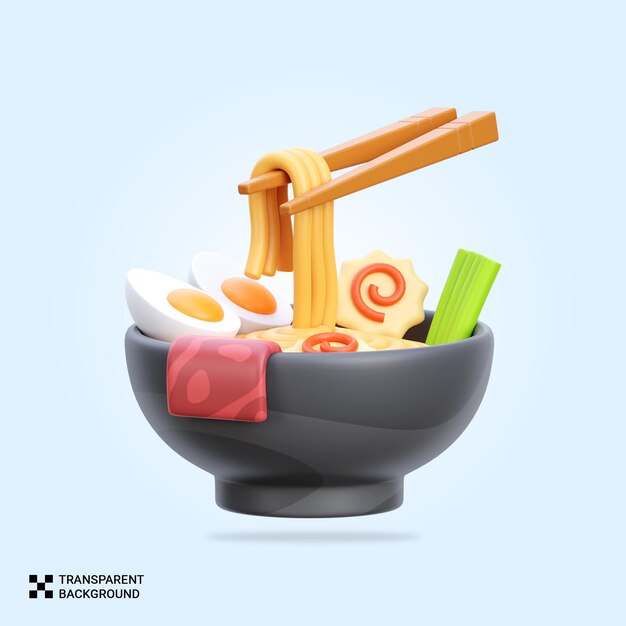 PSD psd 3d render ramen icon