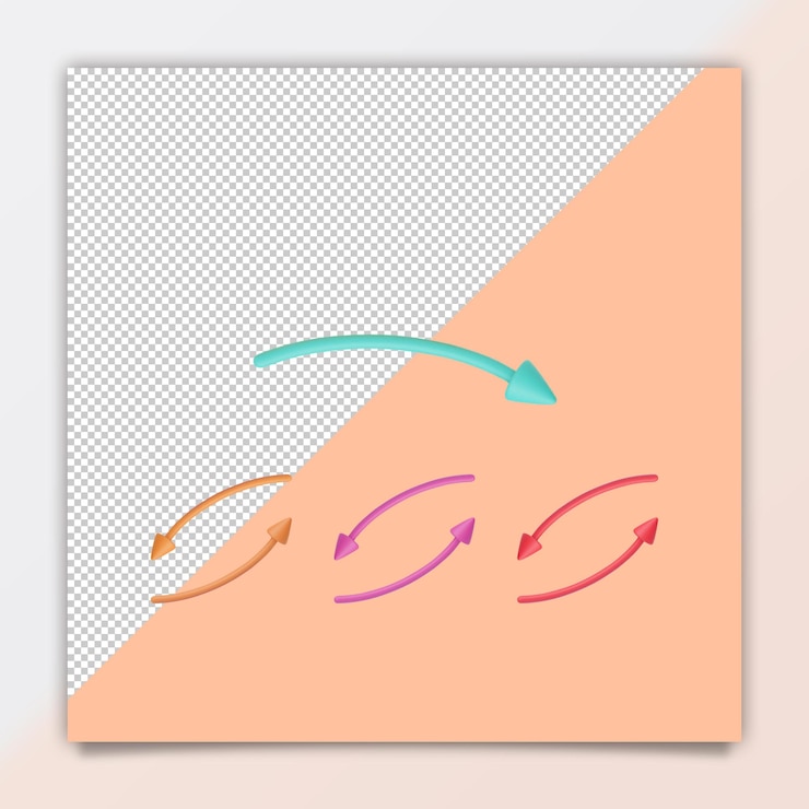 PSD psd 3d render realistic arrow icon illustration