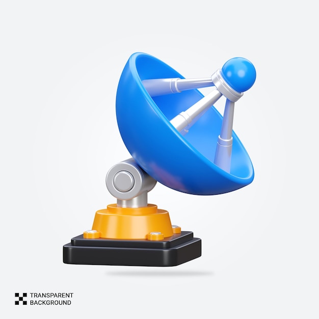psd 3d render satellite dish icon