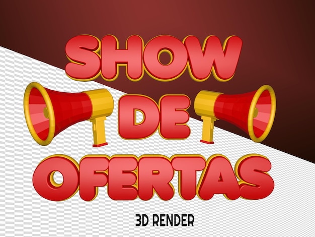 PSD 3d render show de aanbiedingen 01