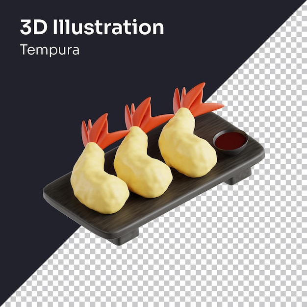 PSD psd 3d render tempura pictogram illustratie