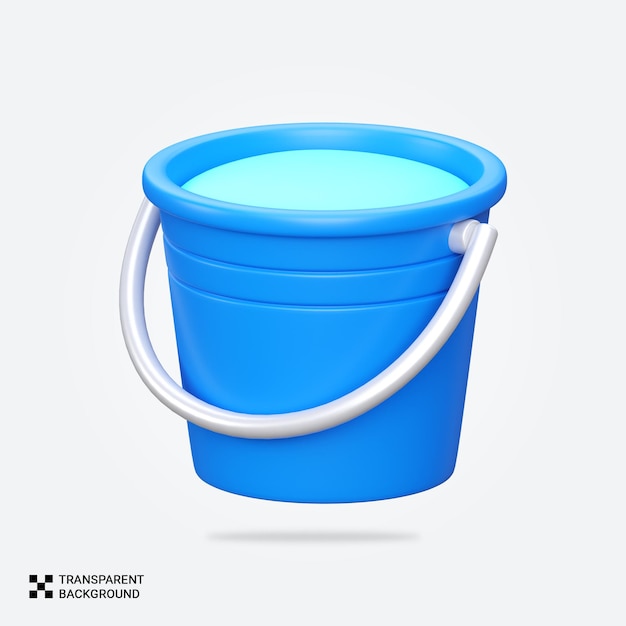 Psd 3d render water bucket icon