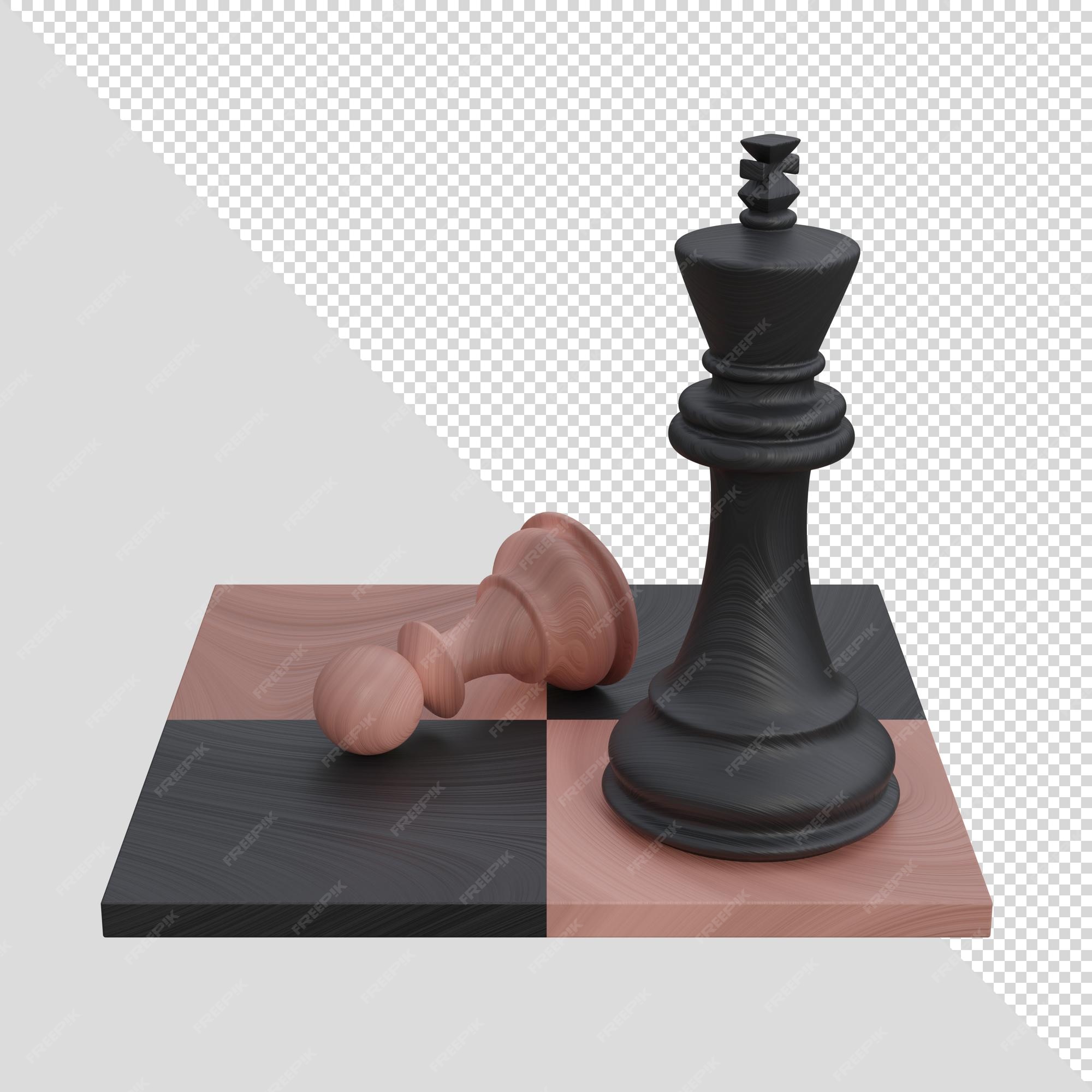 Premium PSD  3d render chess set up with a figure king on a