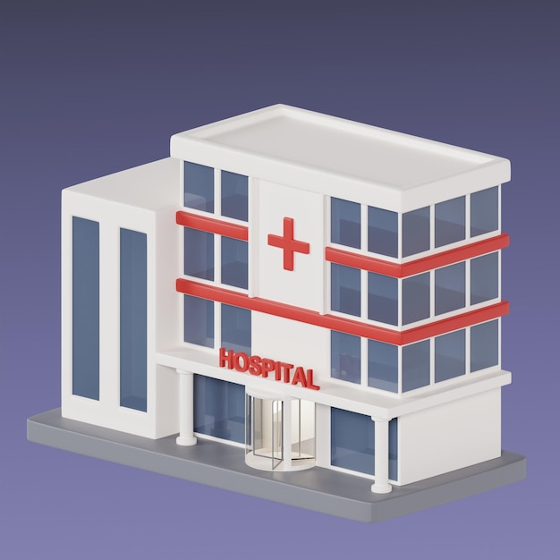 PSD psd 3d rendered hospital icon