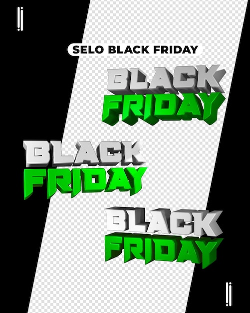 PSD psd 3d rendering of black friday label