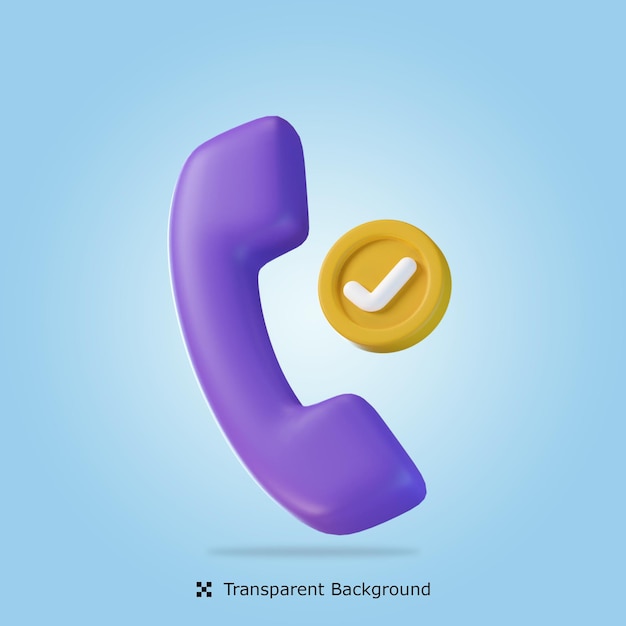 PSD psd 3d rendering call check 3d icon isolated illustration