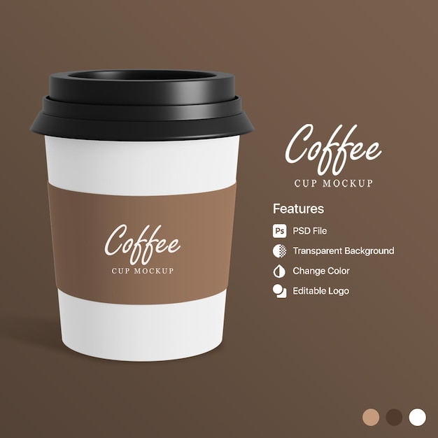 PSD psd 3d rendering coffee cup psd