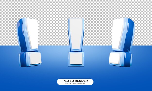 PSD 3d rendering of exclamation sign