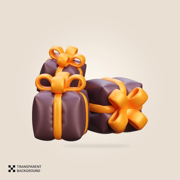 Scatole regalo di rendering psd 3d