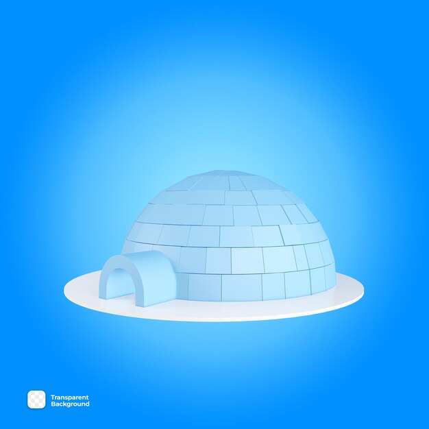 PSD psd 3d rendering of igloo illustration in the winter season