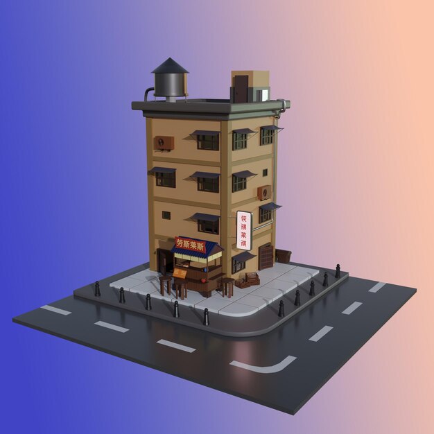 PSD psd 3d rendering of isometric house