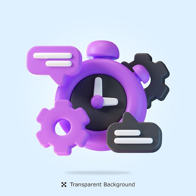 PSD psd 3d rendering management service 3d icon isolated illustration