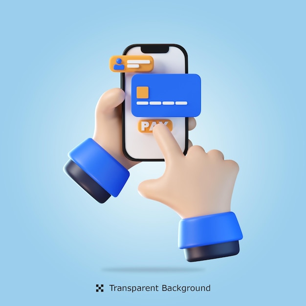 PSD psd 3d rendering mobile banking 3d icon isolated illustration