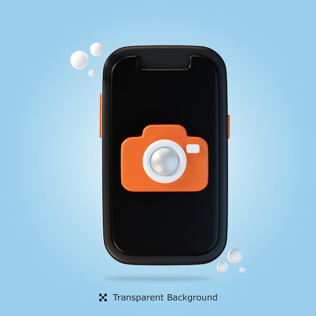 Psd 3 d レンダリング モバイル カメラ 3 d アイコン分離イラスト