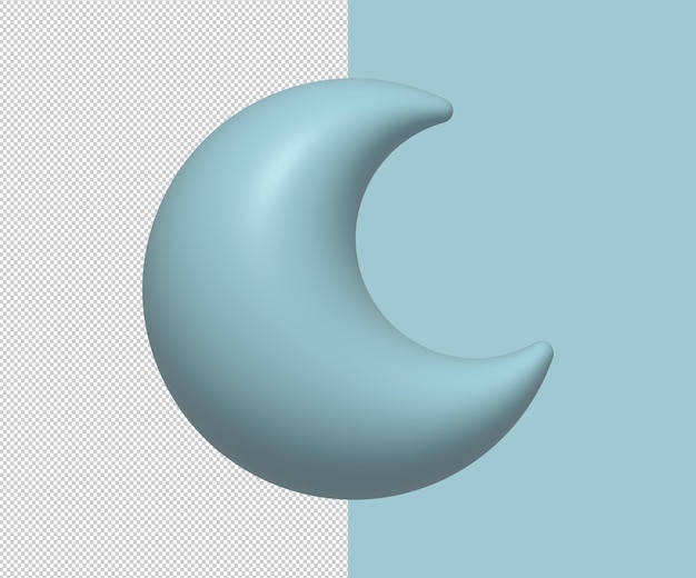 Psd 3d rendering of moon icon