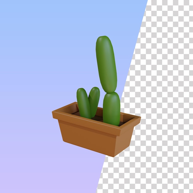 サボテン植物の psd 3 d レンダリング