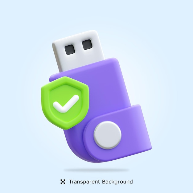 PSD 3d rendering of flashdisk protection