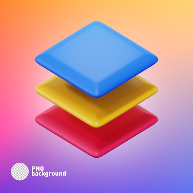 psd 3d rendering of graphic design layer element
