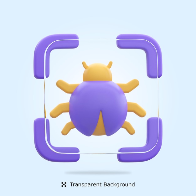 psd 3d rendering of scanner virus
