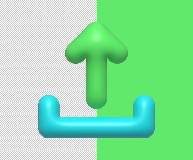 PSD 3d rendering of upload icon