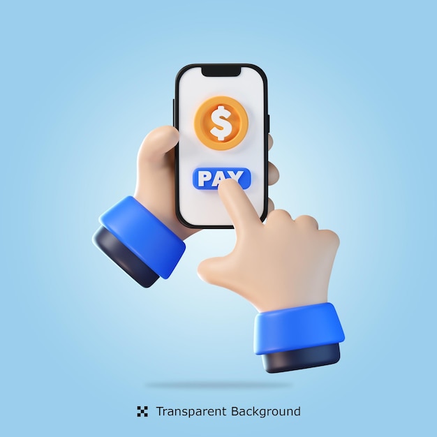 Psd 3d rendering online payment 3d icon isolated illustration