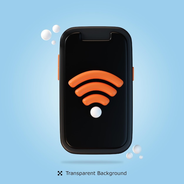 PSD 3 d レンダリング電話 wifi 3 d アイコン分離イラスト