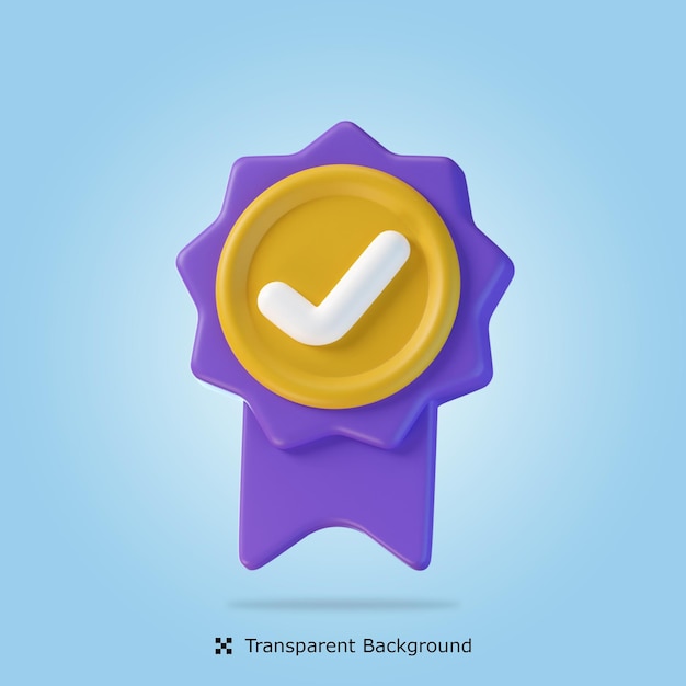 PSD psd 3d rendering quality badge 3d icon isolated illustration