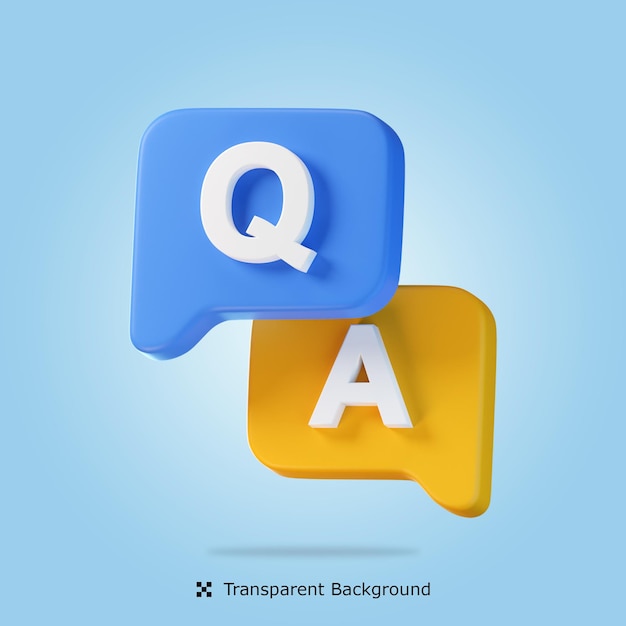 psd 3d rendering question answer 3d icon isolated illustration