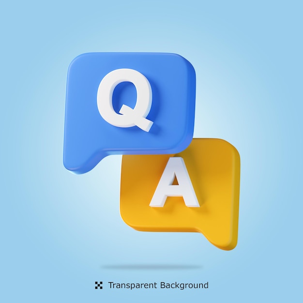 Psd 3d rendering question answer 3d icon isolated illustration