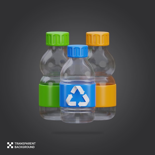 PSD 3D-rendering van een illustratie van een plastic recyclingpictogram