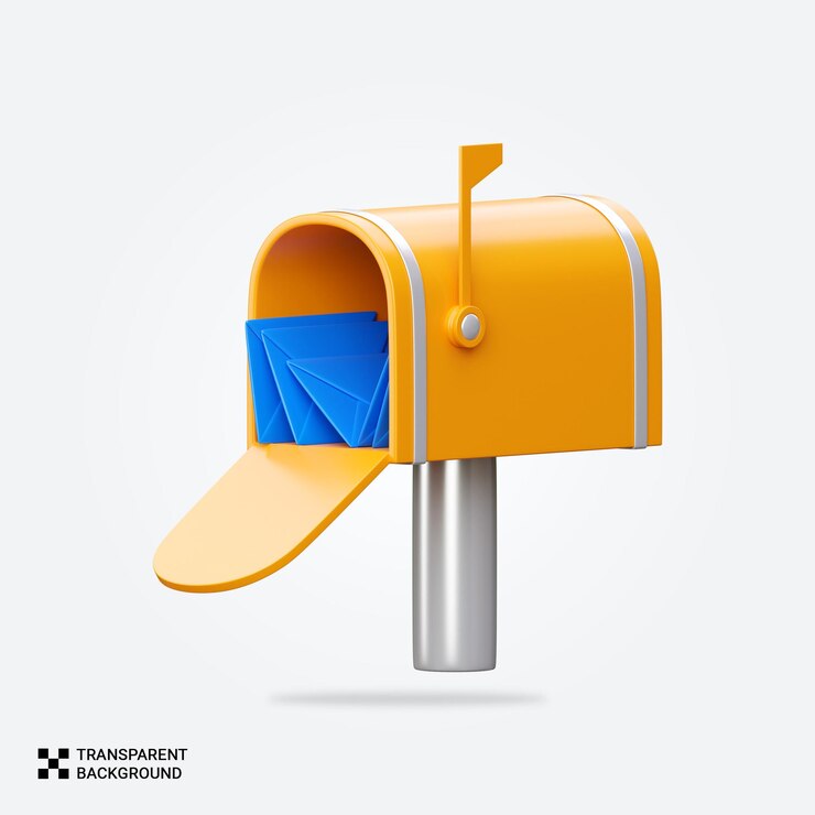 PSD psd 3d rendering van het icoon van de postdienst