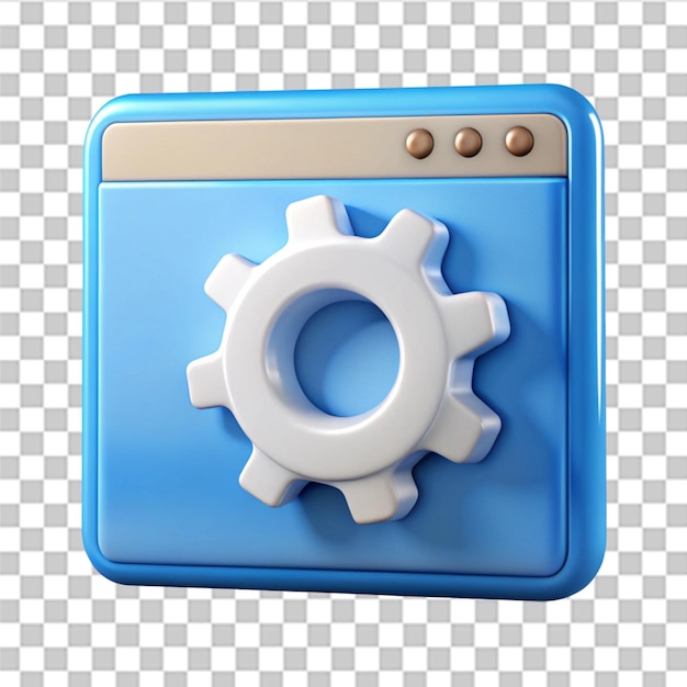 PSD 3D rendering web configuration icon isolated on transparent background