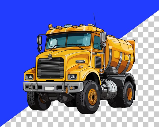 PSD psd 3d rendering of a yellow dump truck in a transparent background