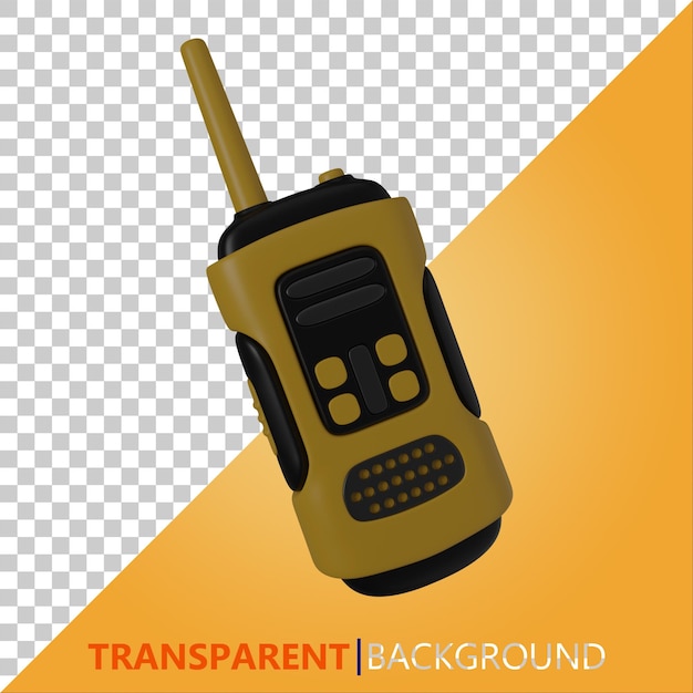 PSD psd 3d renderowania ilustracja czarno-żółty walkie talkie