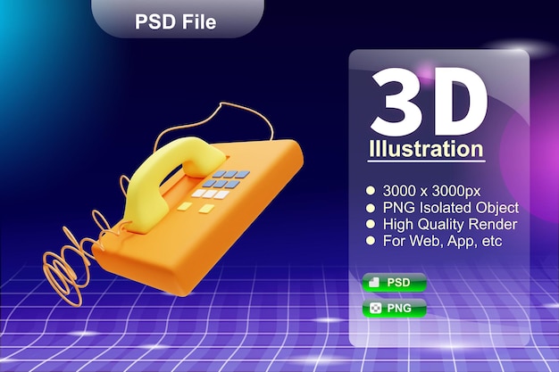 PSD psd 3d renderowanie biznesu i sklepu internetowego ilustracja ikony aplikacji telefonicznej izolowane