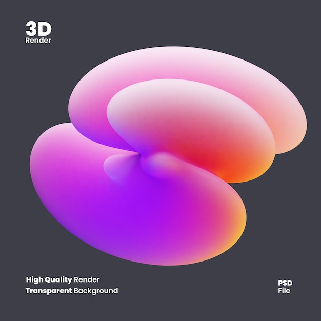 PSD 3D renderuje abstrakcyjny holograficzny kształt