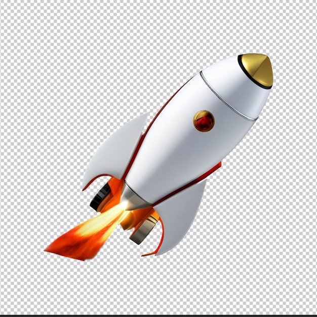 PSD 3d rocket for social media