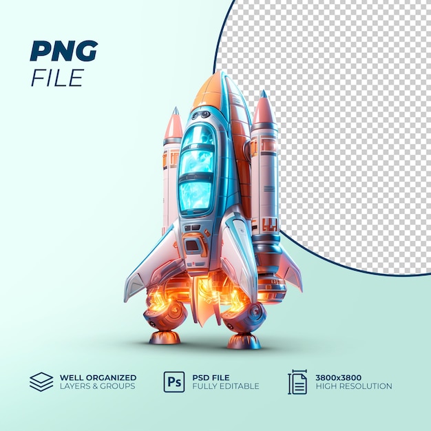 PSD psd 3d rocket ship space ship