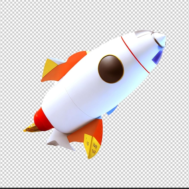 PSD psd 3d rocket for social media