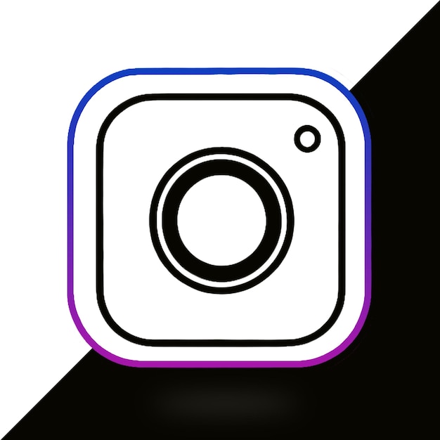 PSD 3d round Instagram logo Icon social media 3d render transparent background