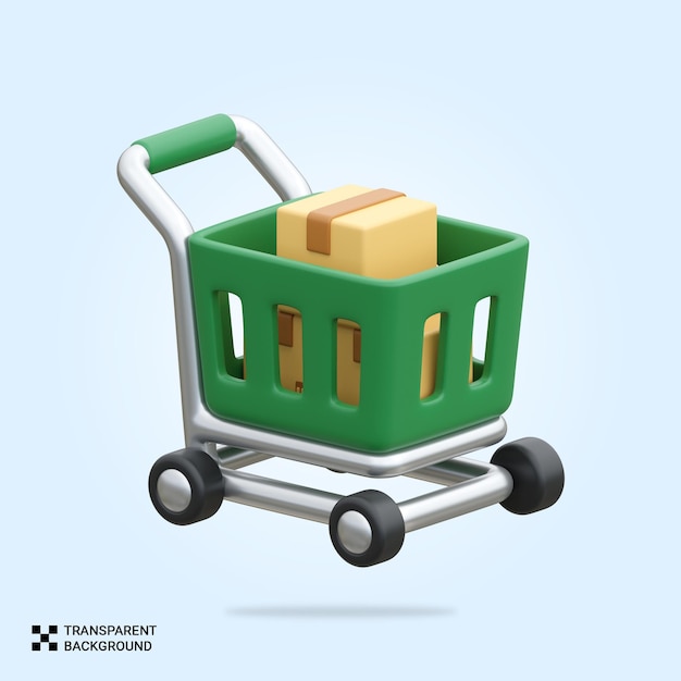 PSD psd 3d shopping trolley icon