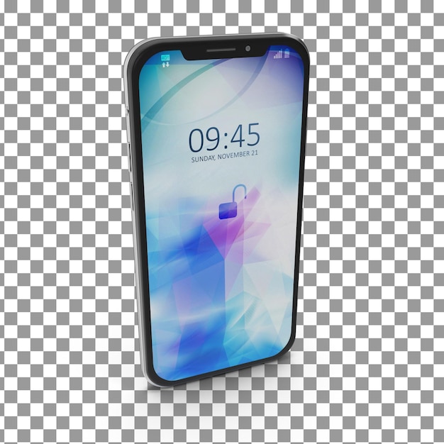 Psd 3d smart phone icon on isolated and transparent background