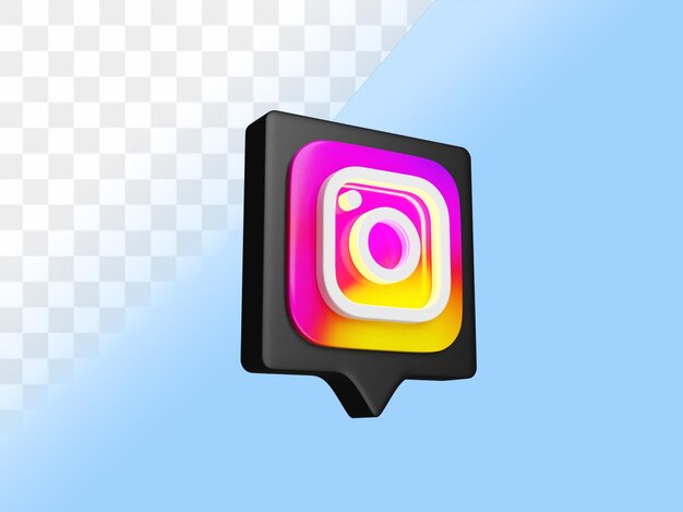 PSD 3d значок социальных сетей instagram