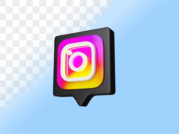 PSD 3d sociale media icoon instagram