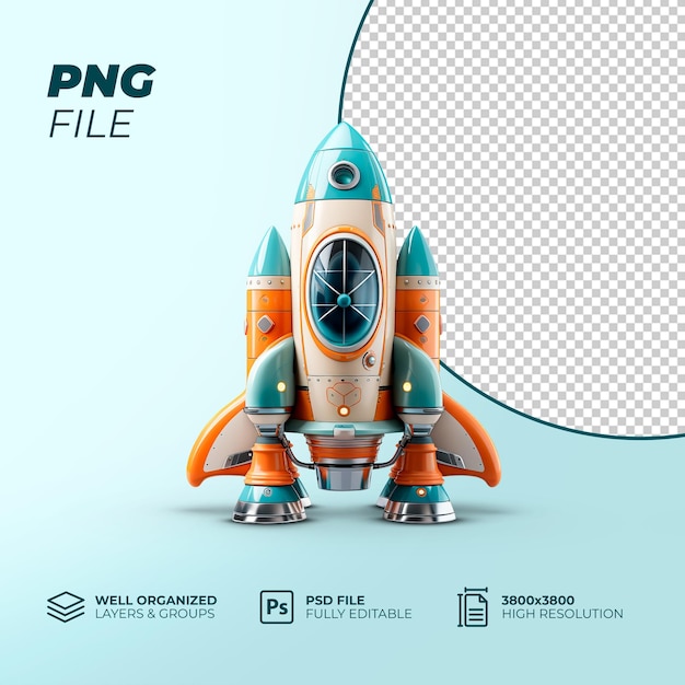 Psd 3d space rocket ship space ship