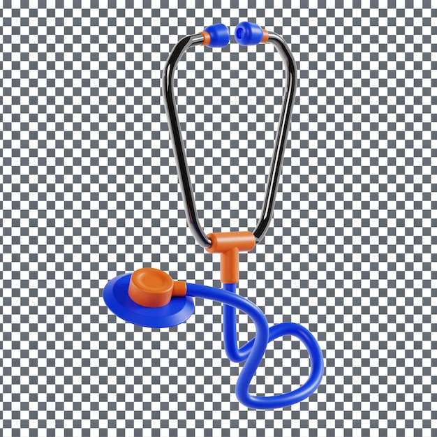 Psd 3d stethoscope icon on isolated and transparent background