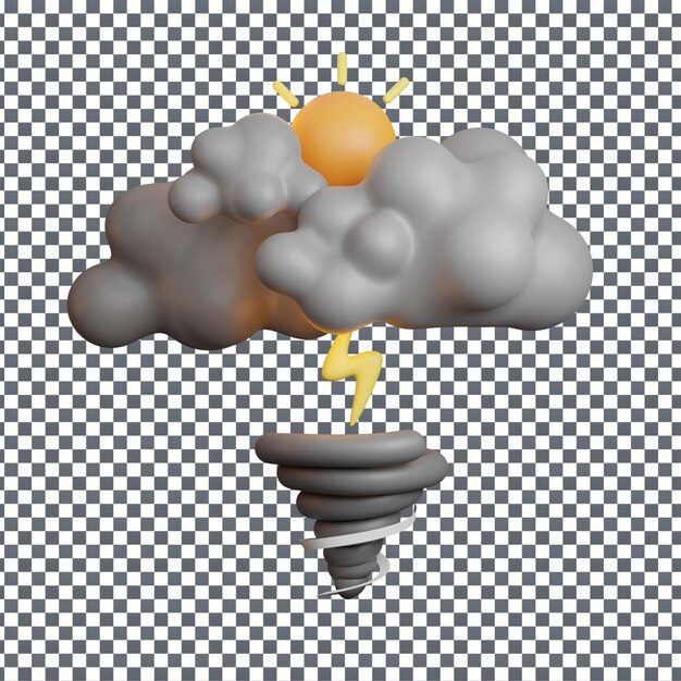 PSD psd 3d storms icon on isolated and transparent background