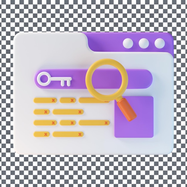 PSD 3D Tab illustration icon on Isolated and transparent background