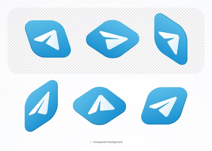 PSD psd 3d telegram icon social media logo set isolated