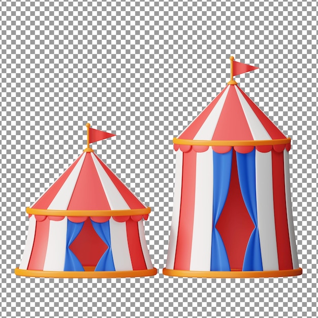 psd 3d tent icon on isolated and transparent background